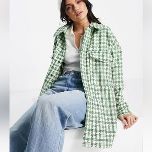 nwt check shacket | asos